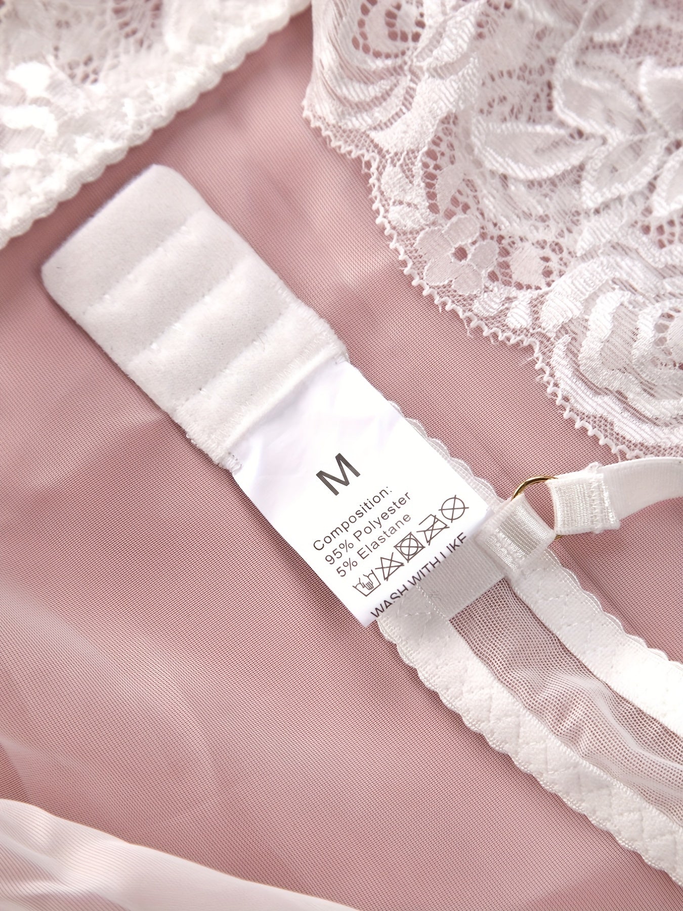 Women's Floral Lace Lingerie Set with Open Bust Bra and Crotchless Panties