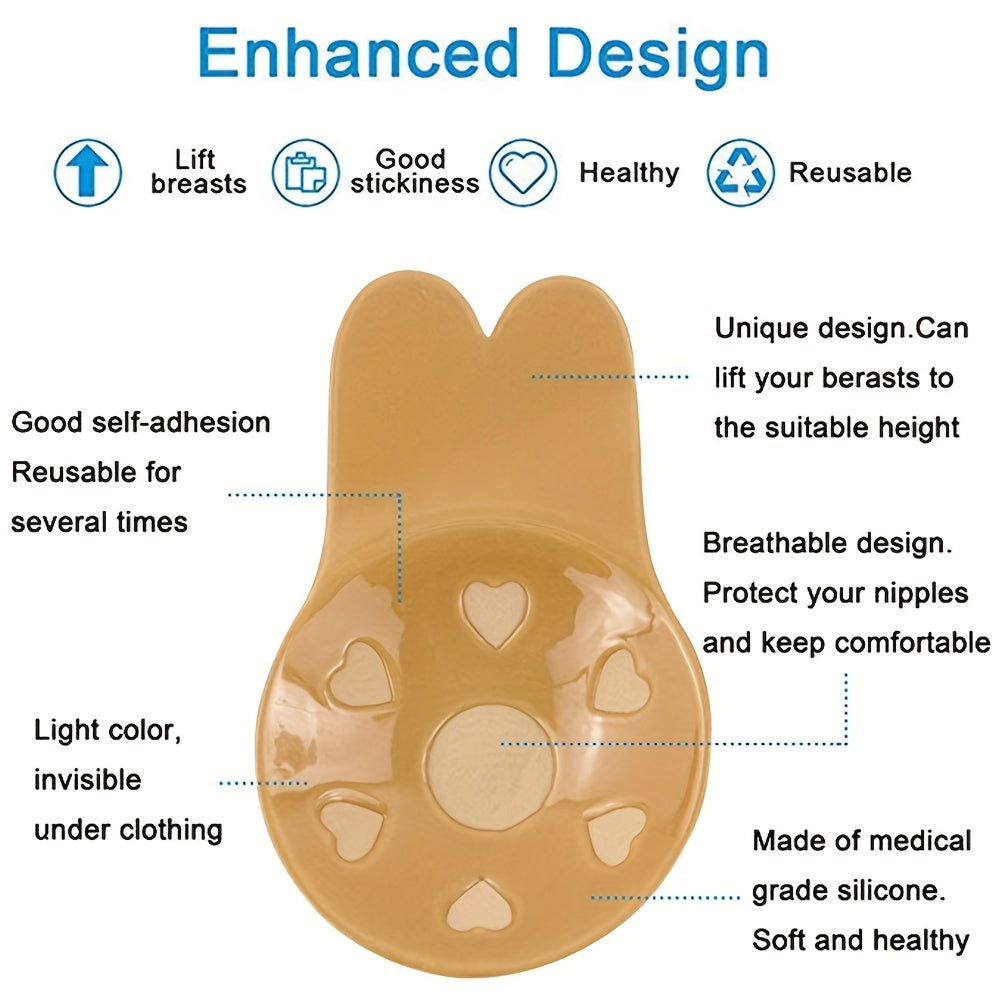 Women’s Invisible Strapless Push-Up Bra Seamless Anti-Convex Wireless Knit Fabric