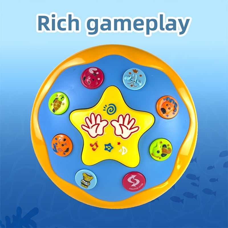 Kids Drum Set with Lights and Sounds Ocean Theme Educational Toy for Early Learning