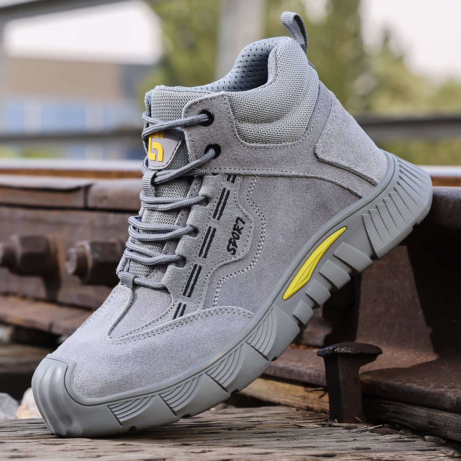 Men's Safety Shoes Waterproof Steel Toe Impact Puncture Resistant Durable Rubber Sole