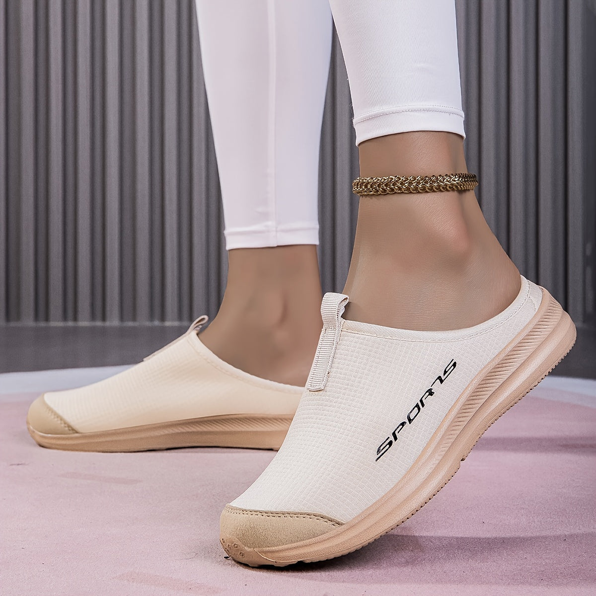 Women’s Flat Mule Sneakers Casual Slip-On Lightweight Comfortable Plus Size