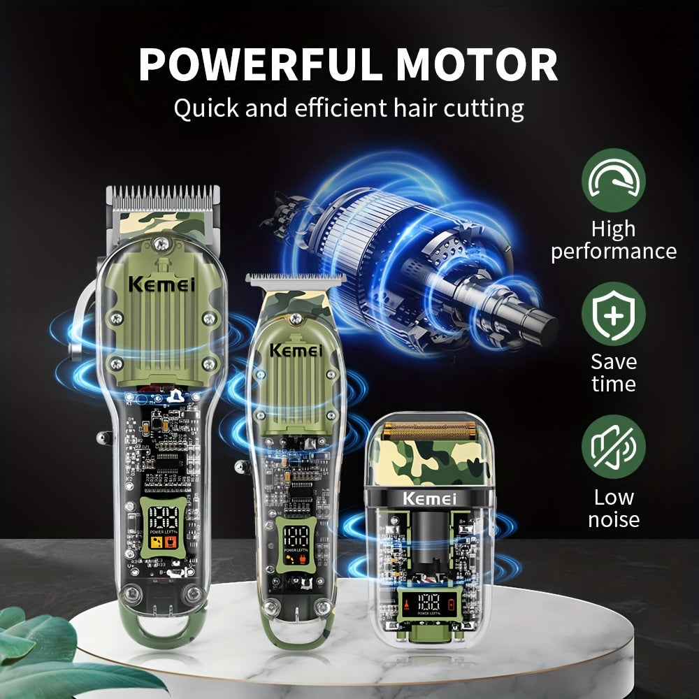 Cordless Hair Clipper Kit with USB Rechargeable Trimmer Scissors Comb Set