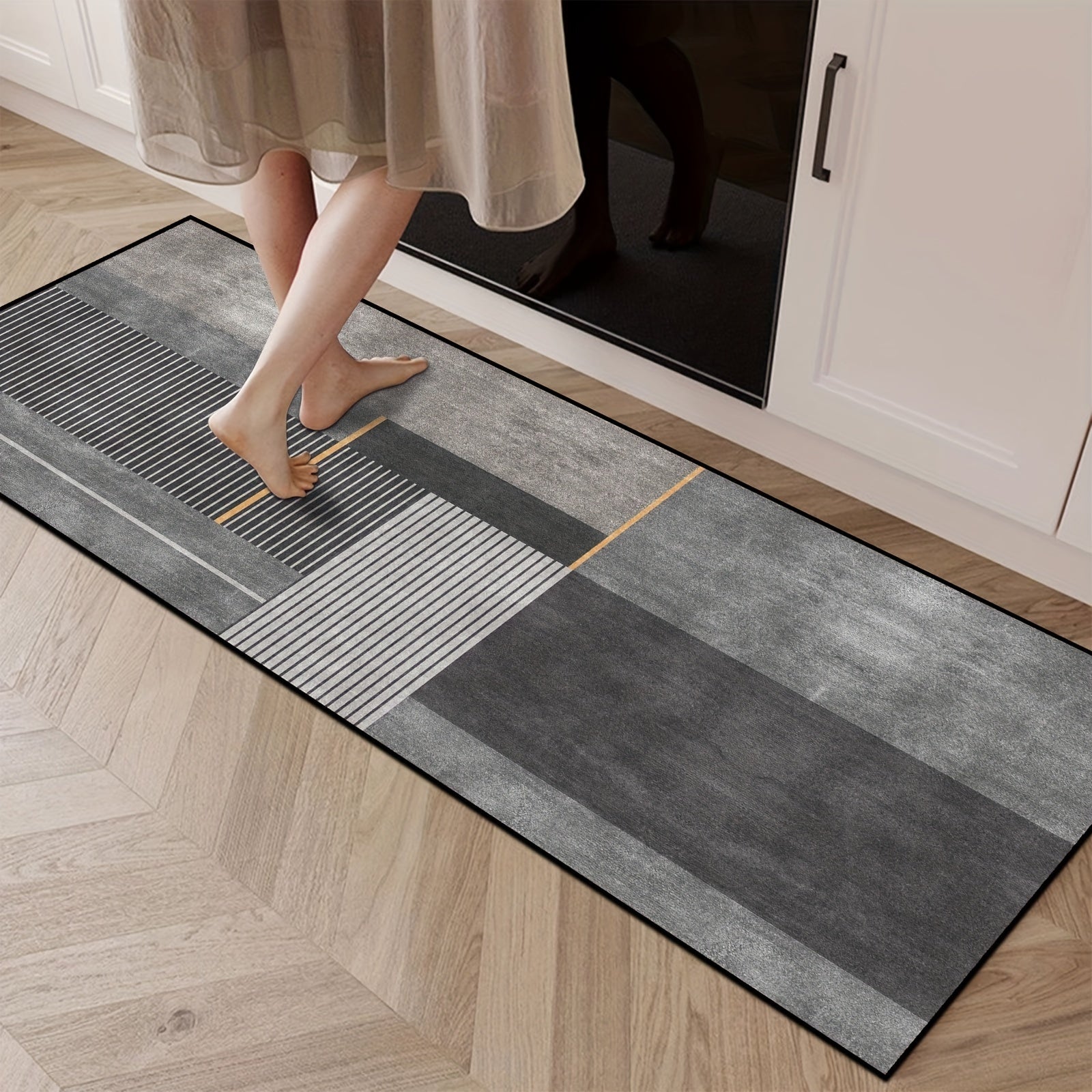 Absorbent Non-Slip Kitchen Floor Mat Waterproof Oil-Proof Standing Desk Rug