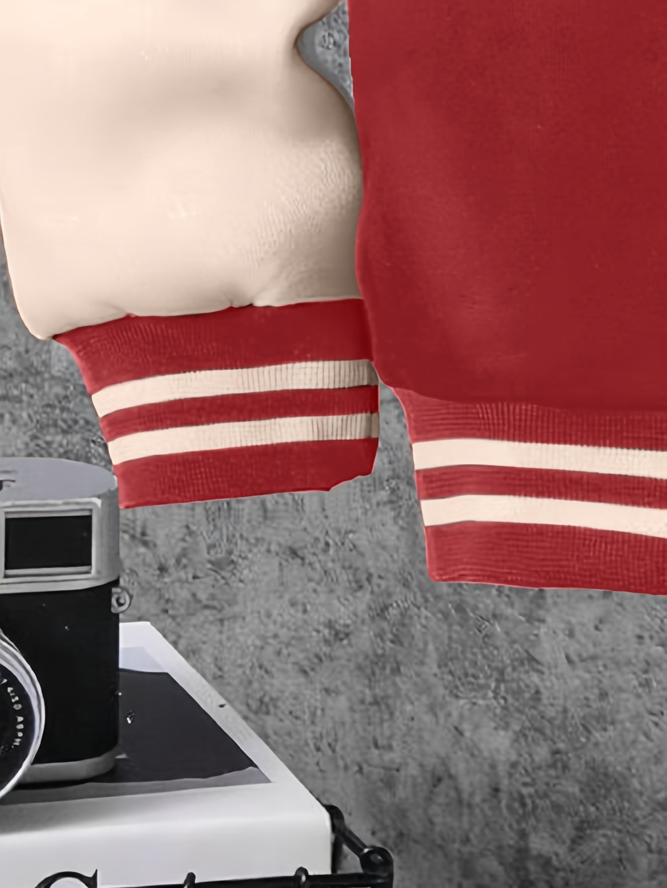 Boys Polyester Varsity Jacket with Geometric Pattern Baseball Collar Letter A Number 23 Fall Winter