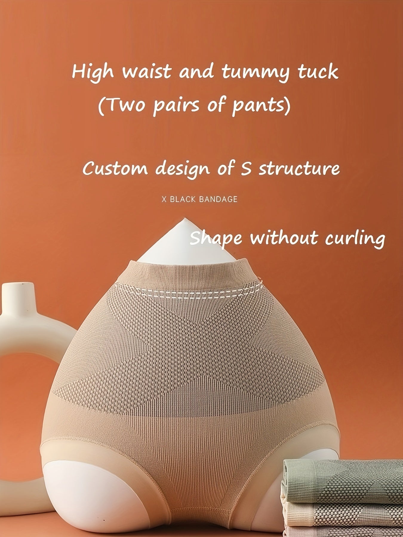 Women’s High-Waist Seamless Shapewear Briefs in Polyamide Knit Fabric Set of 10 S-XXXL