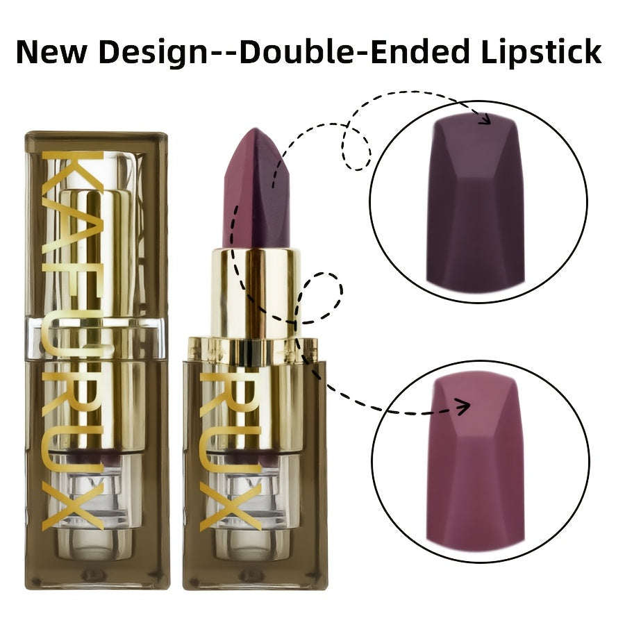 Women Matte Lipstick Waterproof Long-Lasting Burgundy and Gold Shades