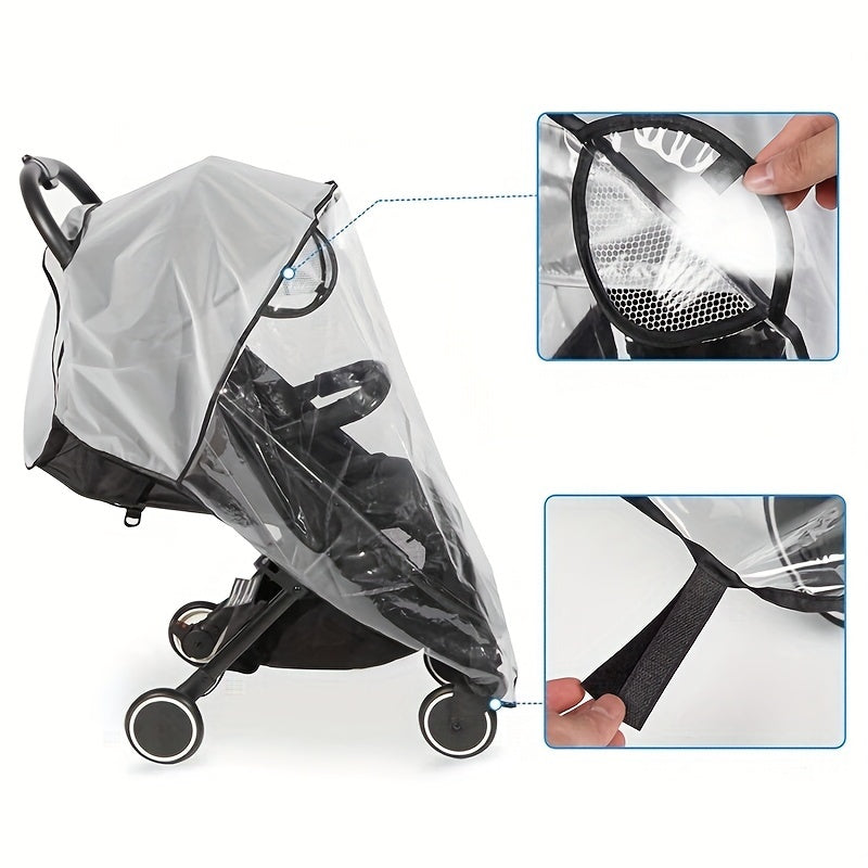 Stroller Rain Cover Waterproof Windproof Insect-Proof Winter Protection