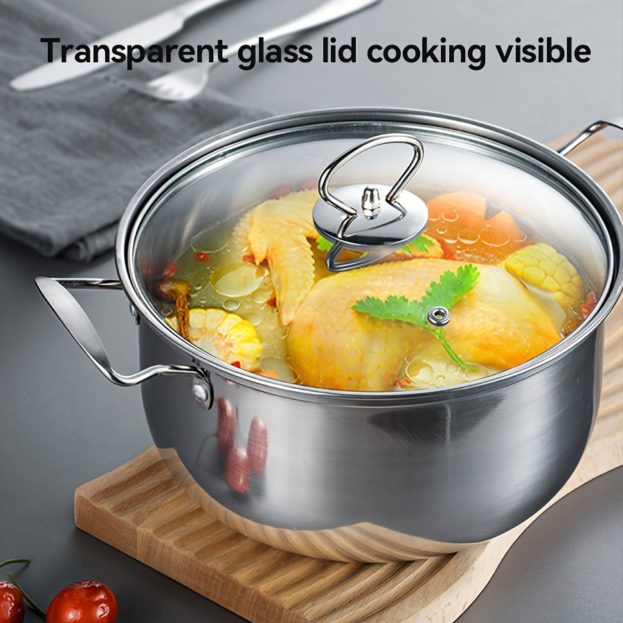 10-Piece Stainless Steel Cookware Set with Pots and Lids 16cm-24cm