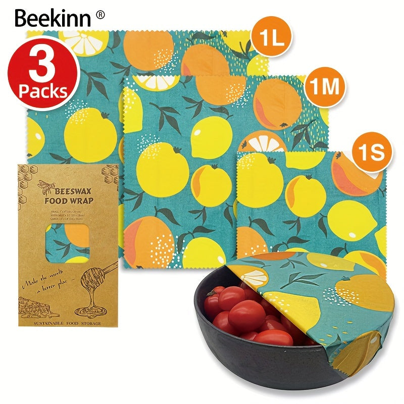Eco-Friendly Beeswax Wraps for Food, Sustainable Zero Waste Gift