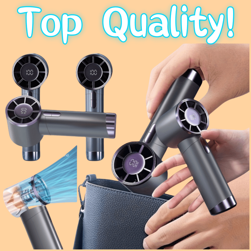 Мини-ручной вентилятор с мощным воздушным потоком для студентов, офиса, класса