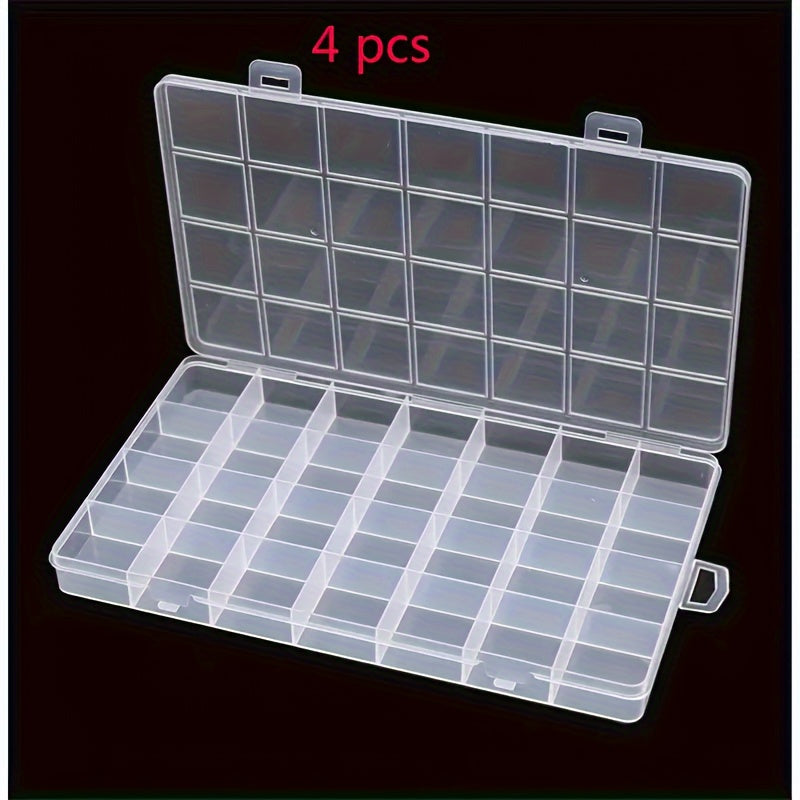 Clear Plastic Jewelry Organizer Box with 28 Compartments Portable Storage for Earrings Rings and Accessories