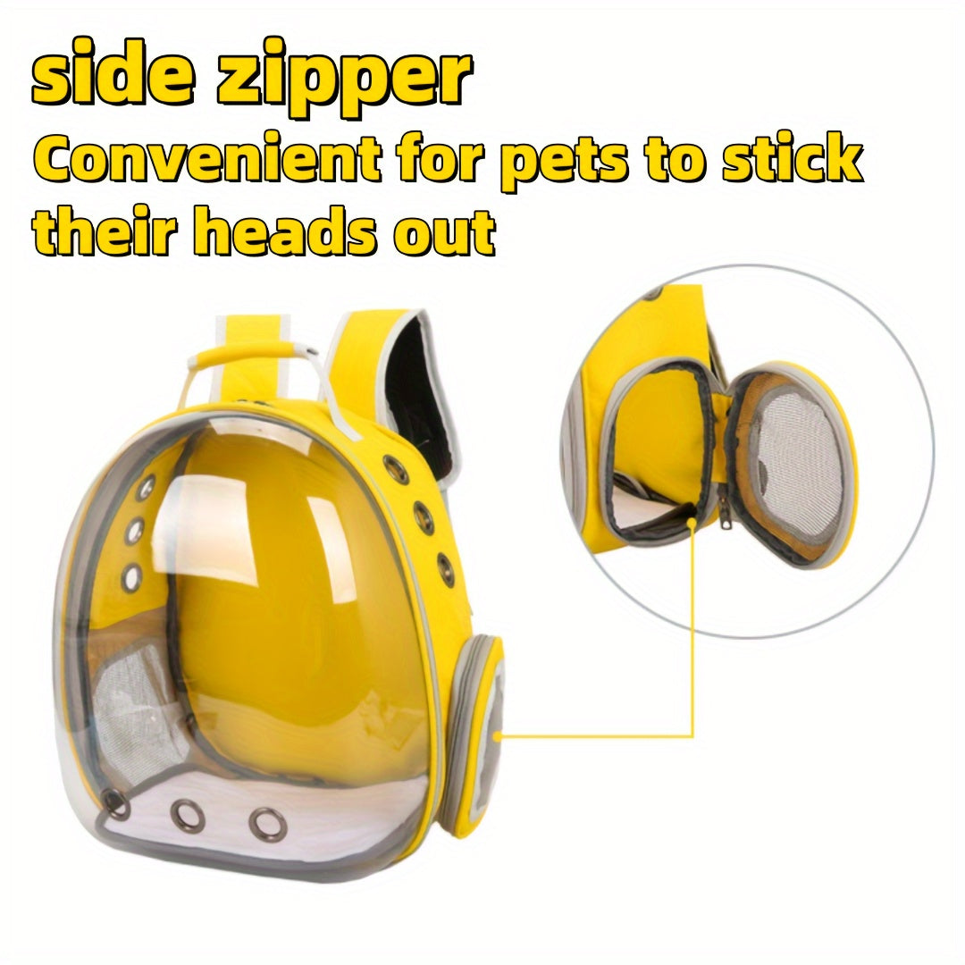 PVC Pet Carrier Backpack for Cats and Small Animals with Zipper Closure