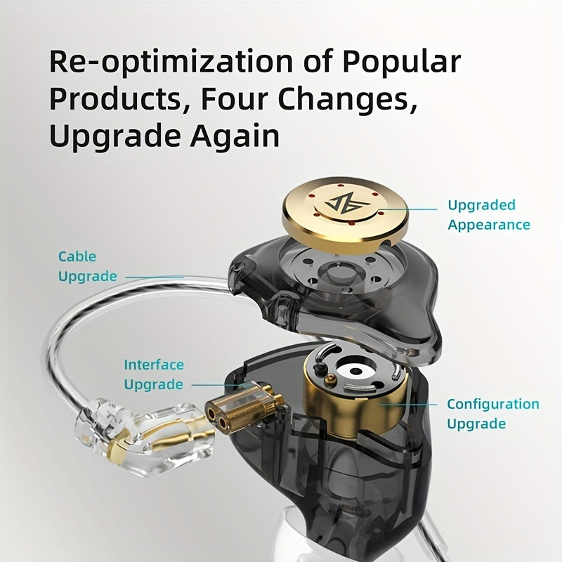 Auriculares monitor de oído con doble driver dinámico, cancelación de ruido, con cable, para juegos y deportes