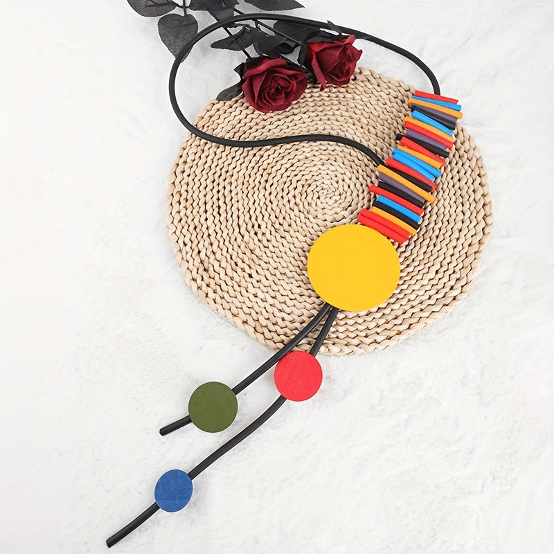 Ayollar uchun Boho Tribal uslubidagi silikon Y-bog'ich - Kundalik va bayram kiyimlari uchun uzun kauchuk zargarlik - Har mavsum uchun ko'p maqsadli bayonot asari