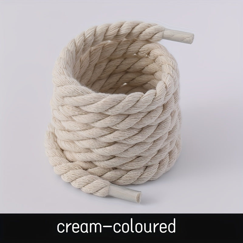 Unisex Braided 8mm Shoelaces 120cm Solid Color Casual Sports