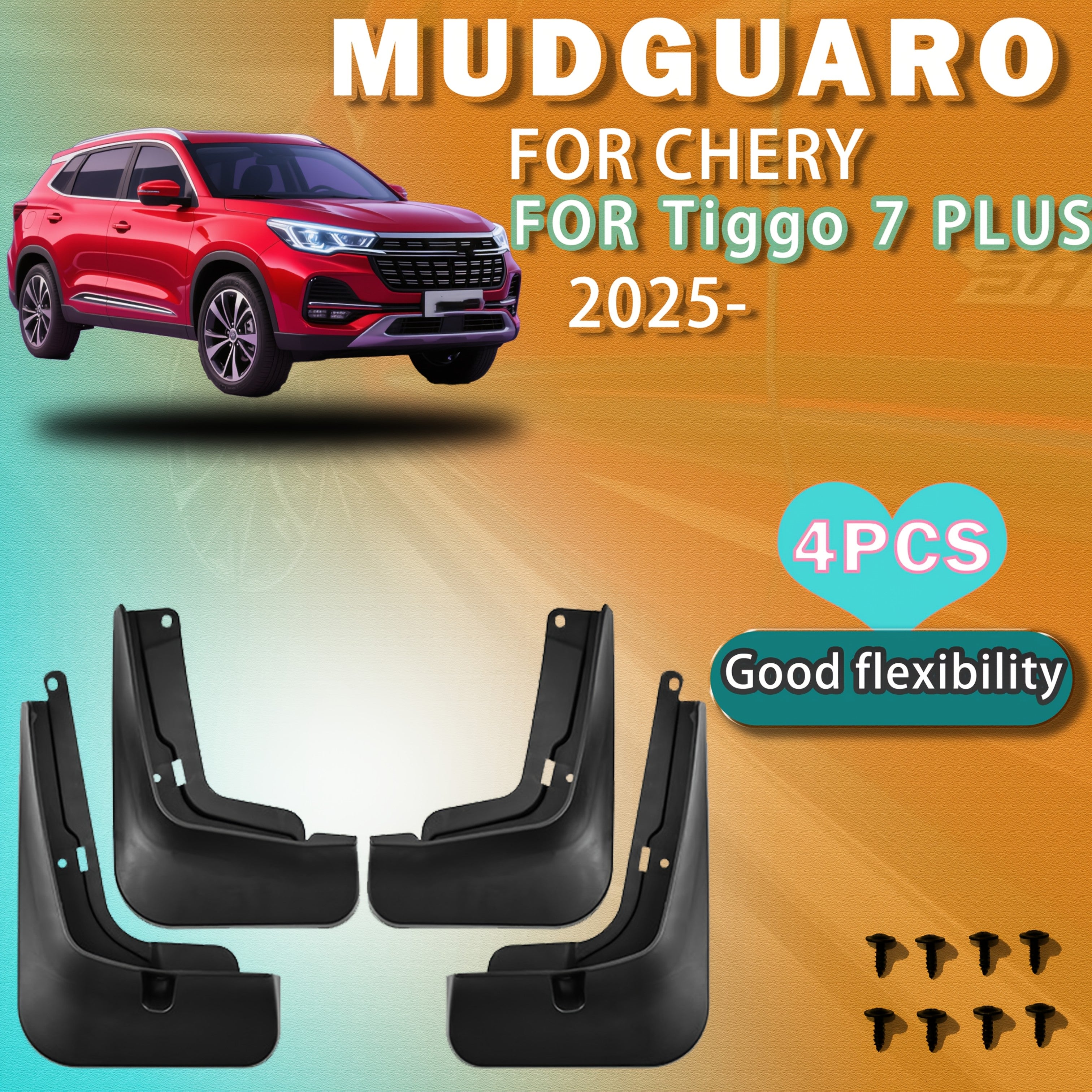 Car Mud Flaps Set Durable Stainless Steel Fender Mud Guards Front Rear Wheel