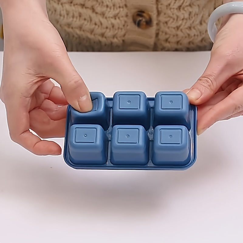 3Pcs Ice Cube Trays with Lids Food-Grade PP Plastic Stackable Leak-Proof Color-Coded