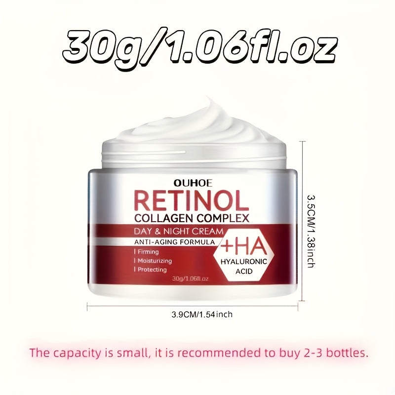 Set of 5 Retinol Moisturizing Face Creams with Collagen Hyaluronic Acid Vitamin C E for Dry Skin