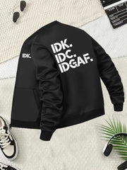 Women's Oversized Black Jacket with Bold Back Print Casual Coat Streetwear