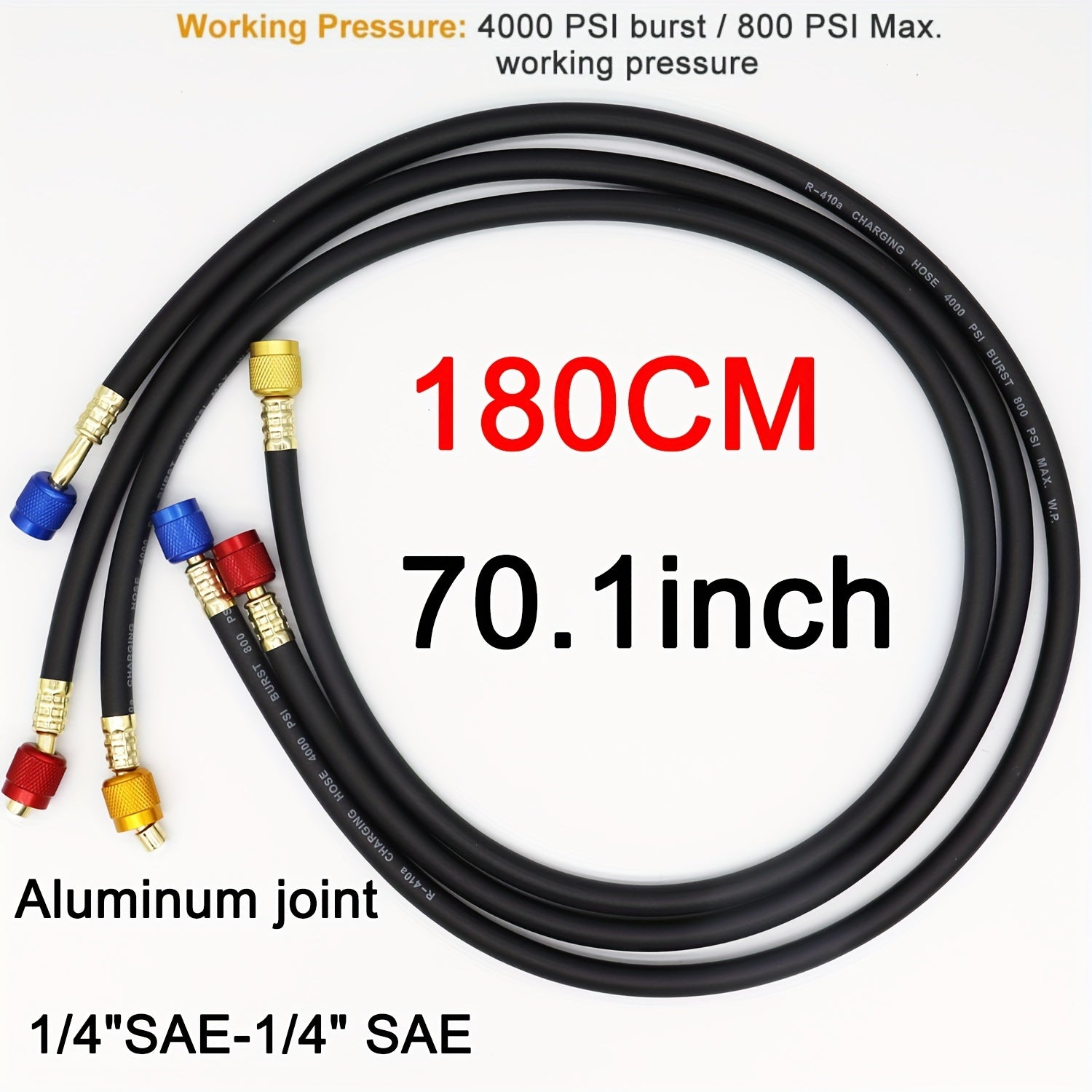 High Pressure Refrigerant Charging Hose Set for Car Air Conditioning with Adapter