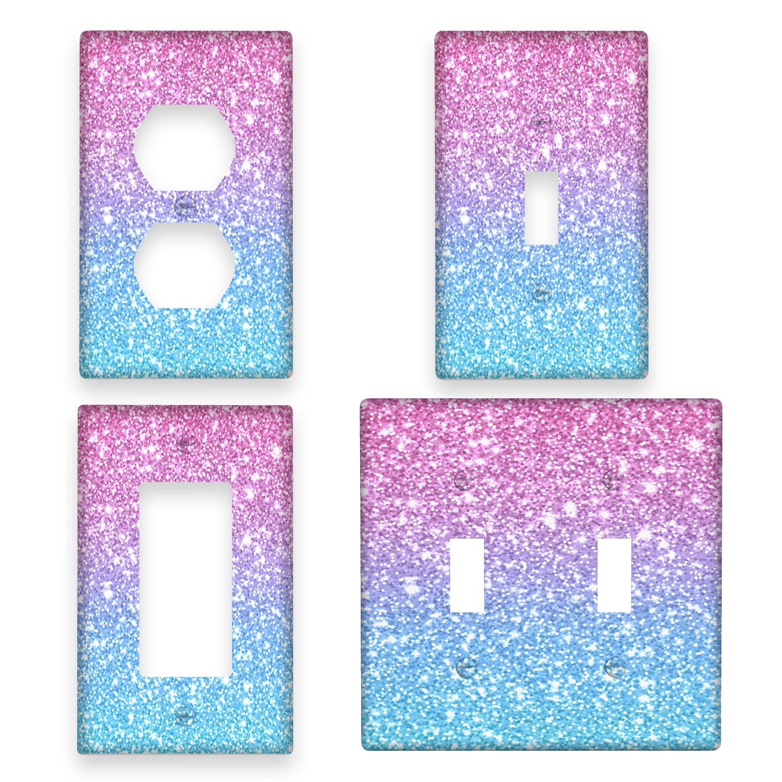 Pink Starry Sky Wall Plate for Light Switches Indoor Outdoor Decor Reusable Celestial Cover