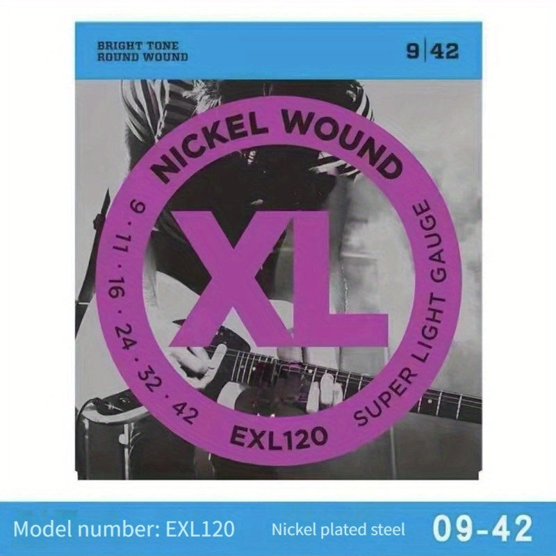 6 XL Nickel-Plated Electric Guitar Strings Bright Tone Uncoated 10-46 Orange
