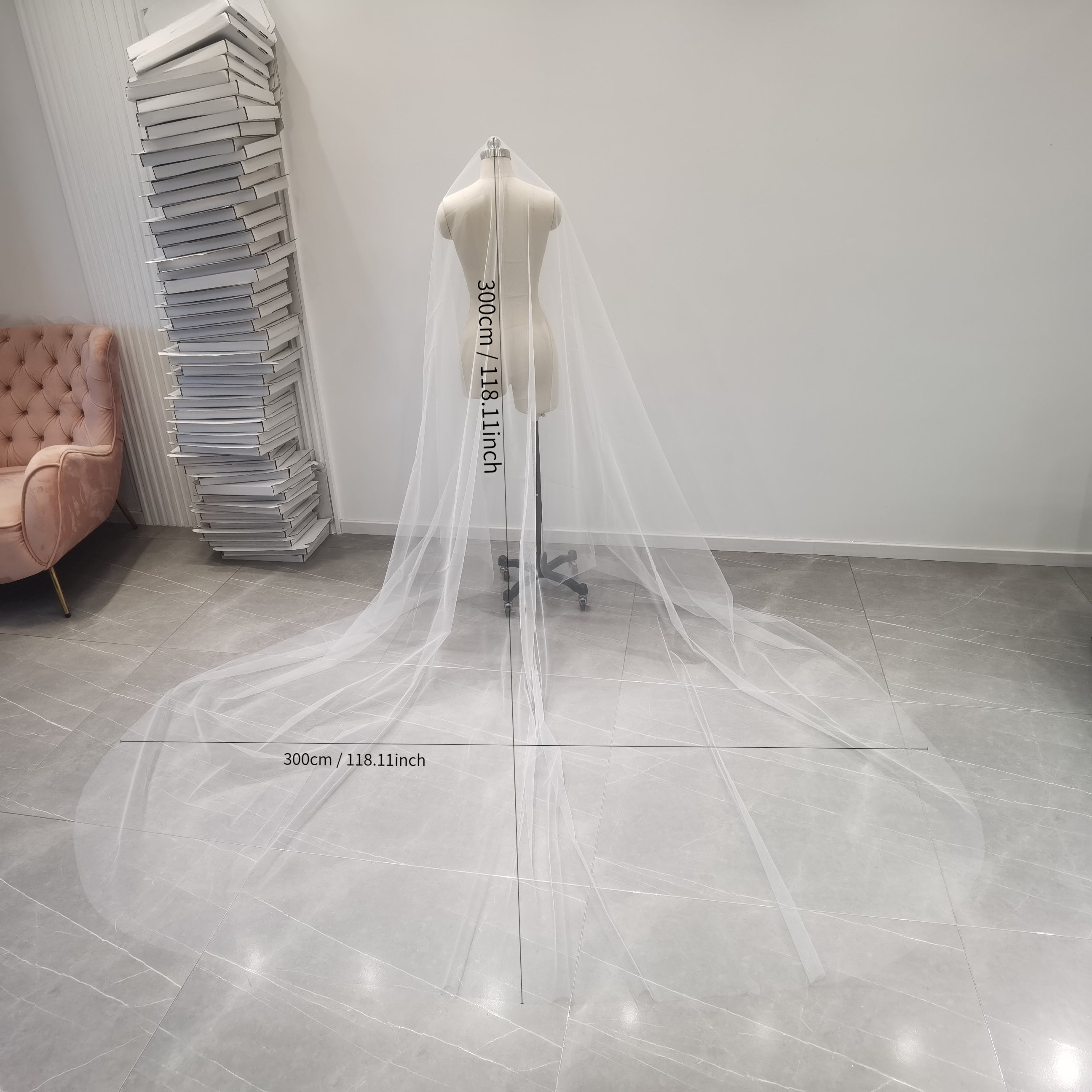 Soft Tulle Bridal Wedding Veil 3m Long Face Covering Accessories Included