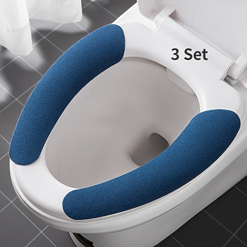Universal Washable Toilet Seat Cover with Adhesive Non-Slip Mat