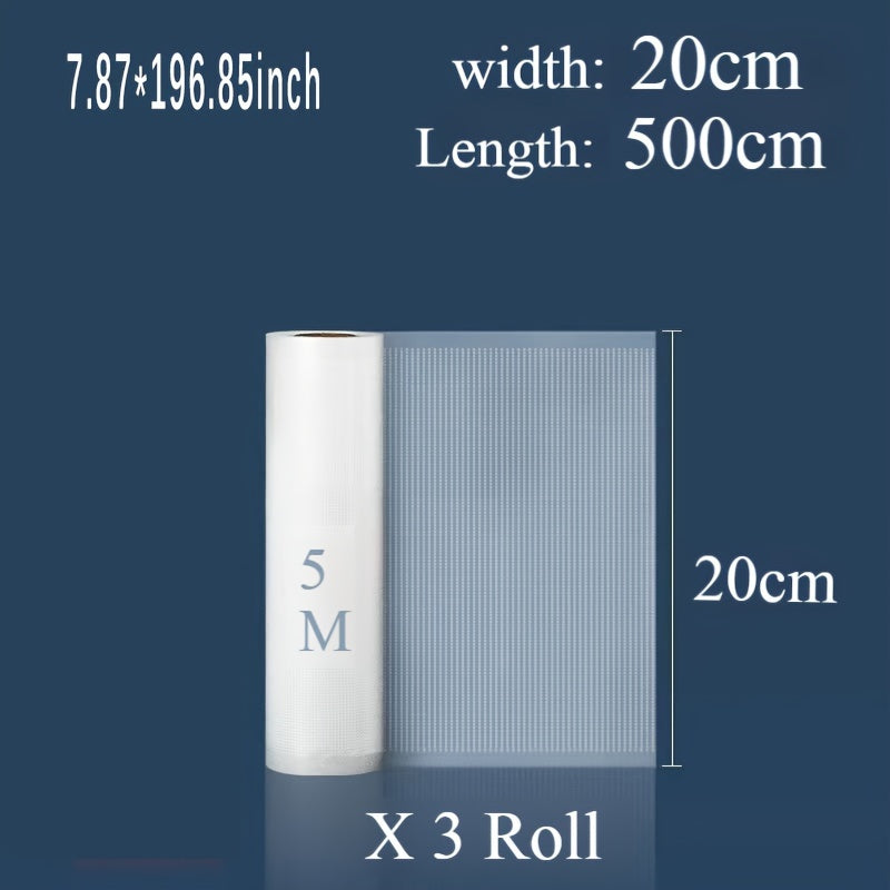 Набор из 3 вакуумных пакетов для продуктов - сохраняет продукты свежими, безопасен для использования в микроволновой печи, прочное и многоразовое решение для хранения в холодильнике и кладовой.