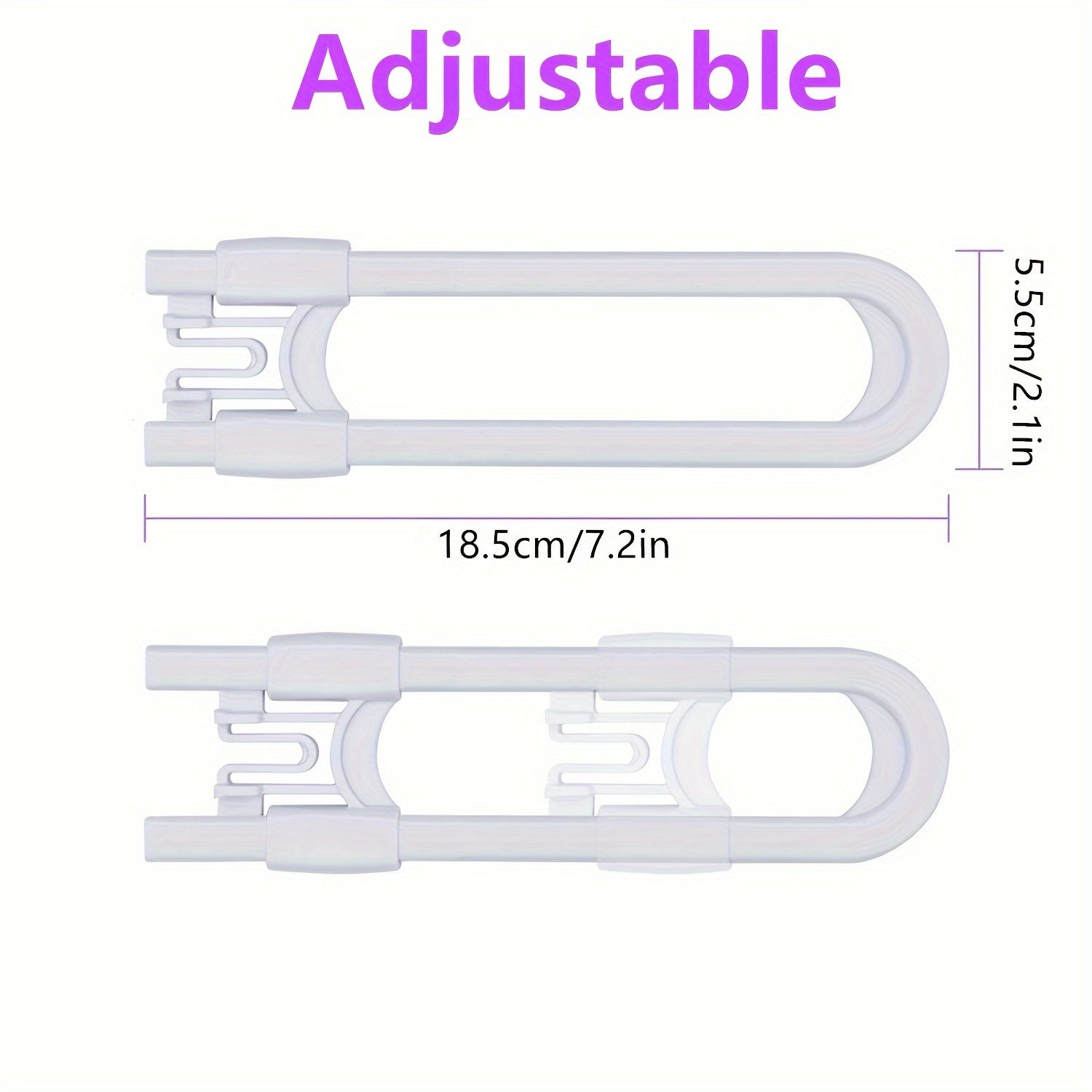 Set of 4 Adjustable Child Safety Locks for Cabinets and Drawers U-Shaped Proofing