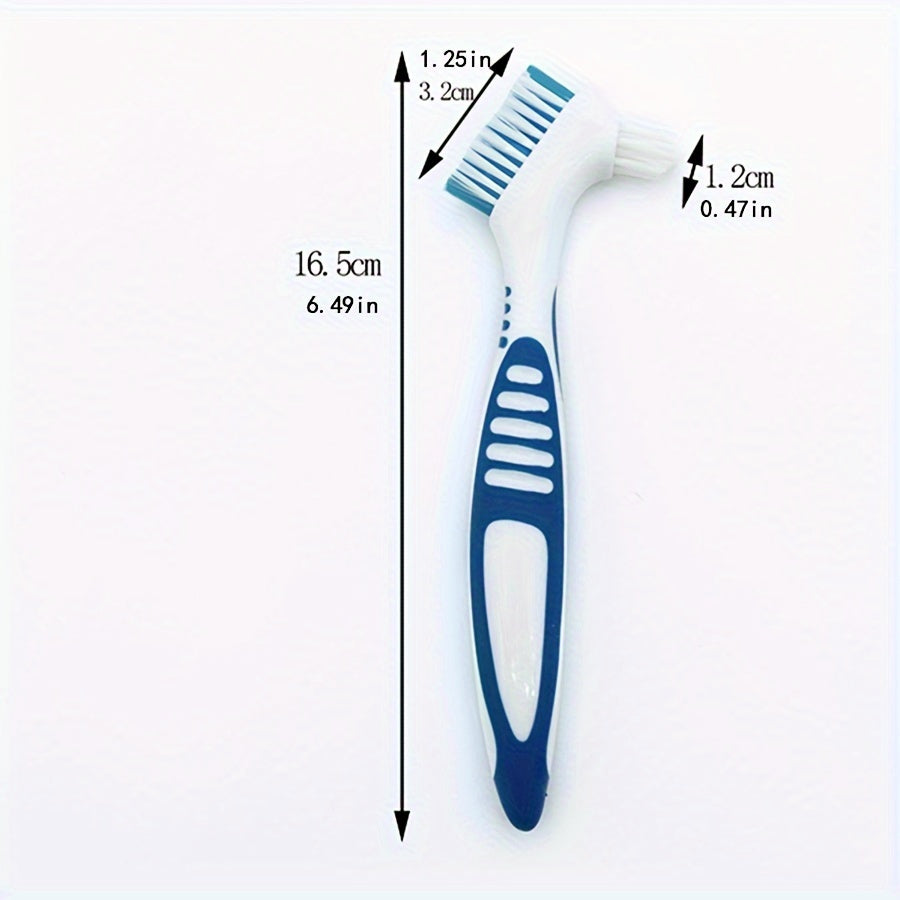 4pcs Denture Cleaning Brush Hard Double-Sided Toothbrush for Dentures Bridges