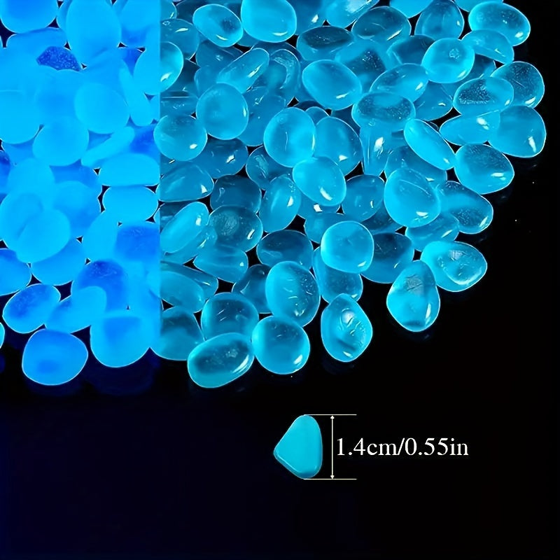 Glow-in-the-Dark Aquarium Stones for Fish Tanks and Gardens 200 Pieces