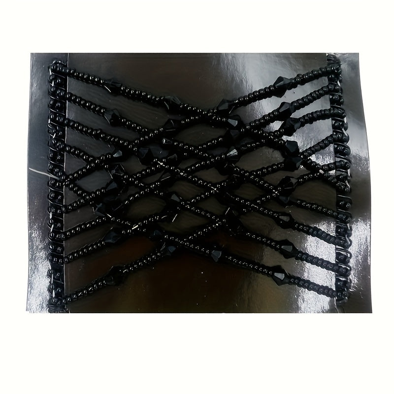 Ayollar uchun vintage tilla bo‘yoqli soch to‘plami, kristalli, sun’iy marjonli soch aksessuarlari