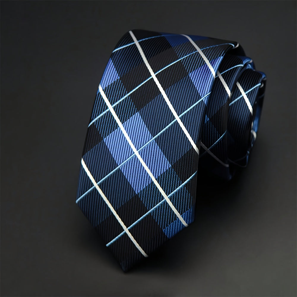 Геометрический узкий галстук 6 см шириной, полиэстер, тканый, для свадеб, вечеринок, бизнеса