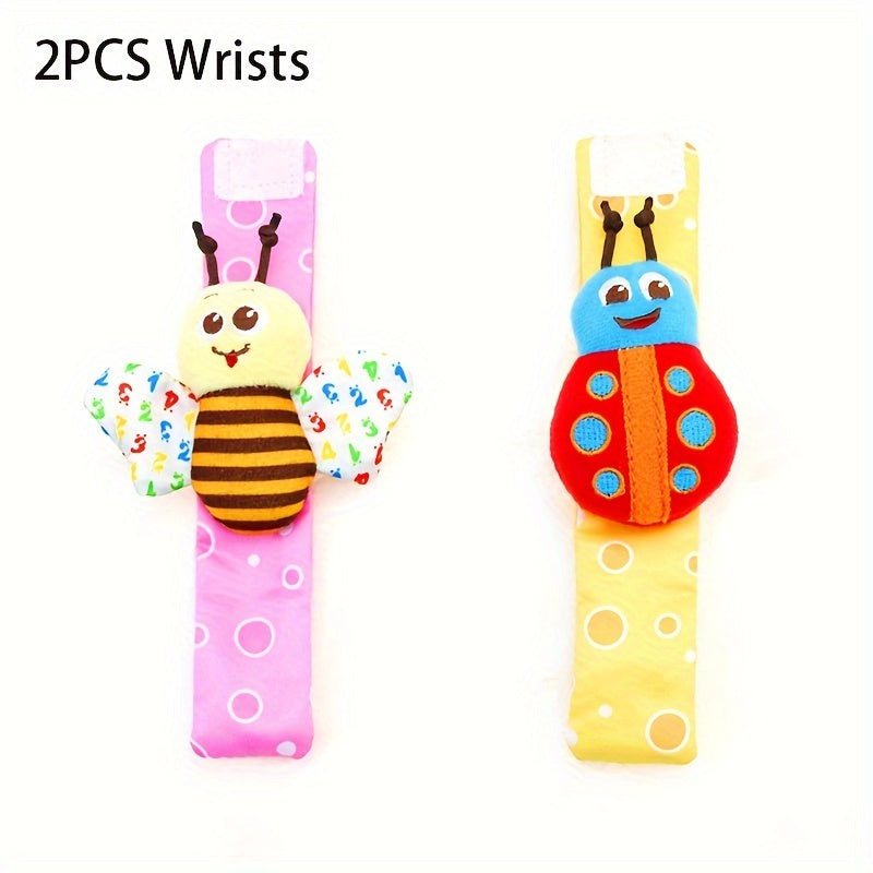 Baby Socks Set for Infants with Rattles and Foot Finder Toys, Breathable Fabric, Elastic Cuffs