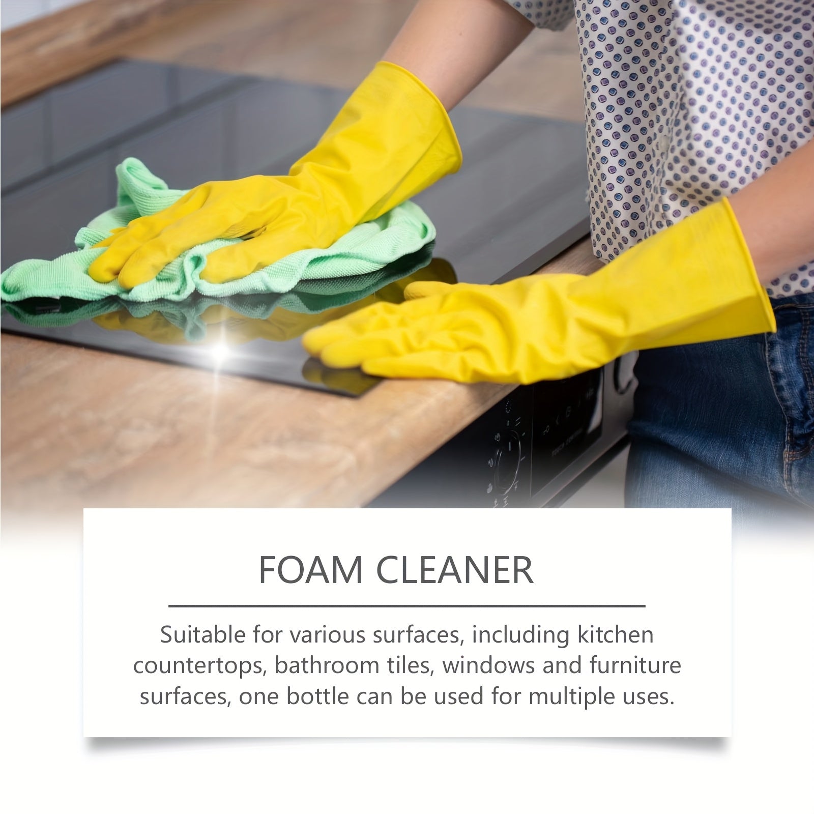 Multi-Purpose Foam Cleaner for Kitchen Bathroom Furniture Safe Residue-Free