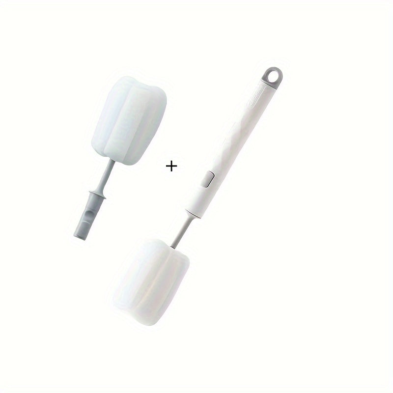 Long-Handle Sponge Cleaning Brush with Detachable Cup and Bottle Brush