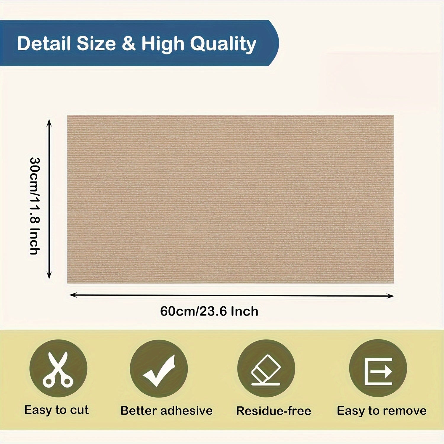 Self-Adhesive Cat Scratching Mat for Walls and Furniture Durable Polyester Fiber