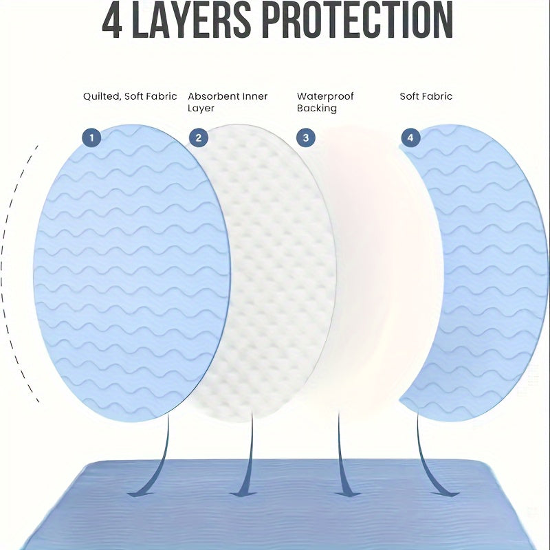 Reusable Waterproof Bed Pad Pink with White Heart High Absorbency Incontinence