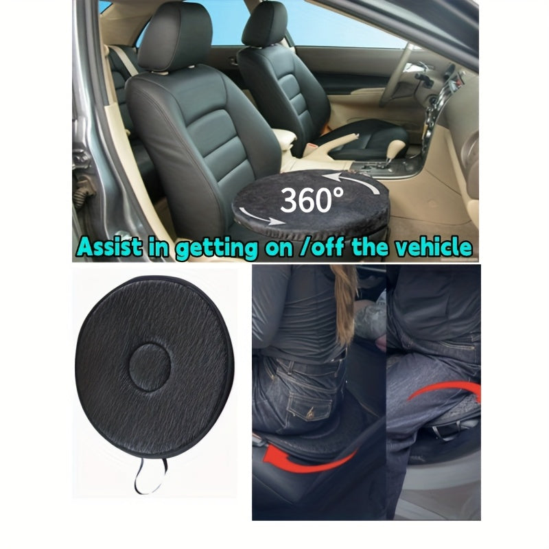 Universal Car Seat Cushion 360° Rotating Memory Foam Soft Polyester