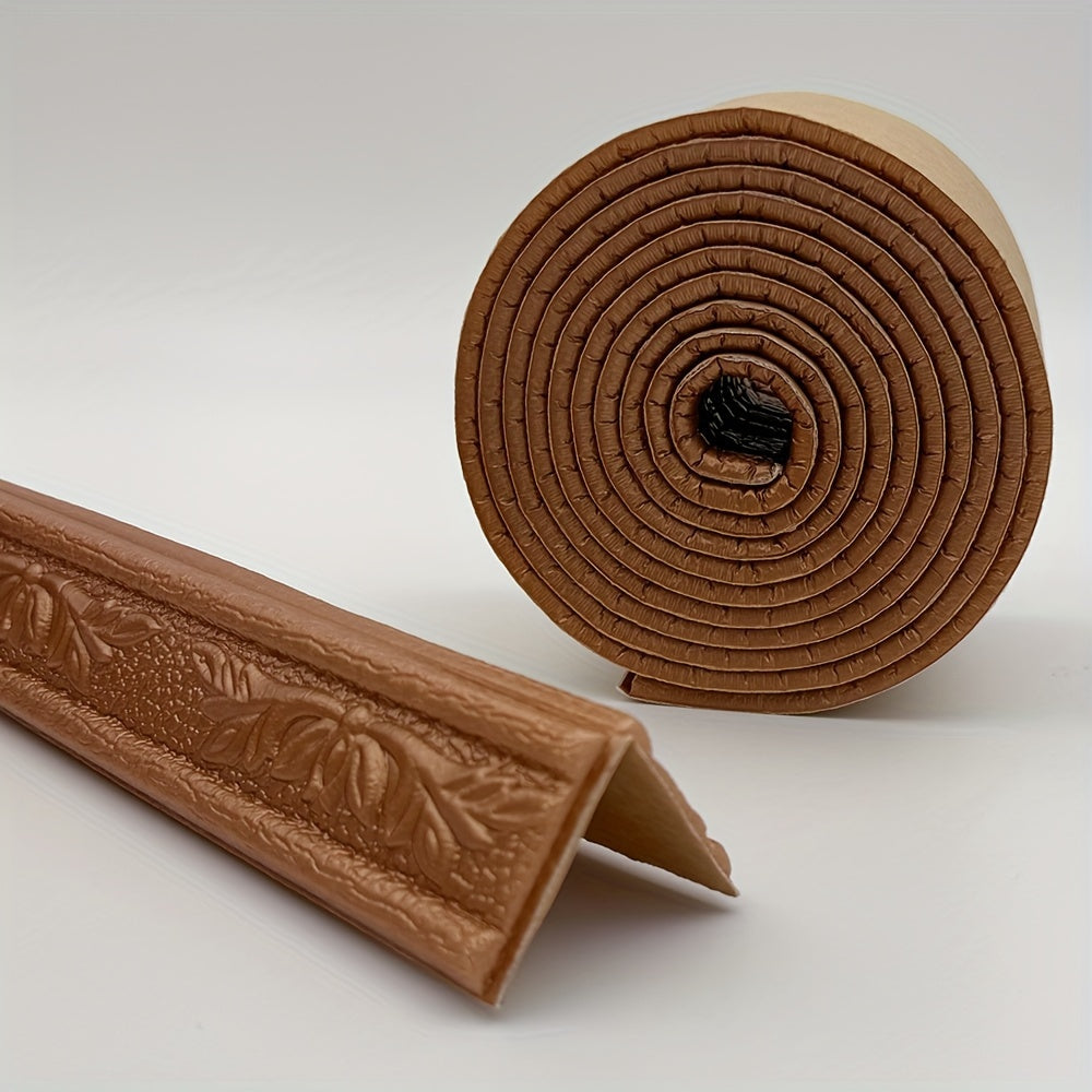 Waterproof XPE Foam Baseboard Molding Trim with Floral Design for Wall Protection and DIY Decor