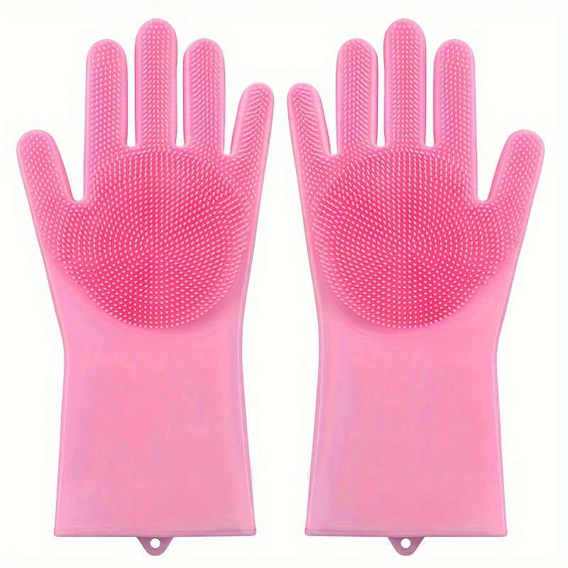 Waterproof Silicone Gloves for Kitchen Dishwashing and Pet Bathing High Temp Resistant