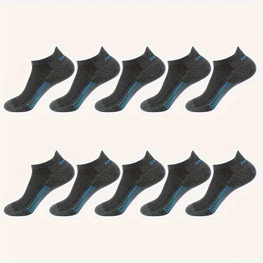 Unisex Cotton Blend Crew Socks 5 Pairs Sweat Absorption Anti-Odor Breathable