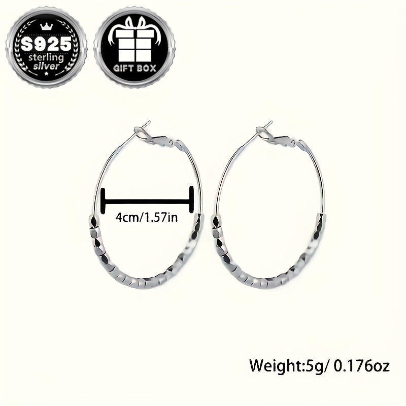 Ajoyib Sparkling Silver Ball Hoop Earrings juftligi - 925 Sterling Silver Postlar bilan, Har kuni va Rasmiy Tadbirlar uchun ideal, Sovg'a qutisida keladi