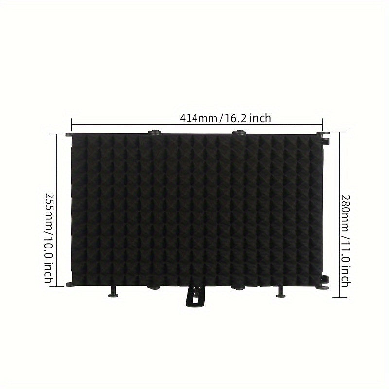 High-Density Foam Sound Absorption Panel for Noise Reduction and Vocal Recording Black