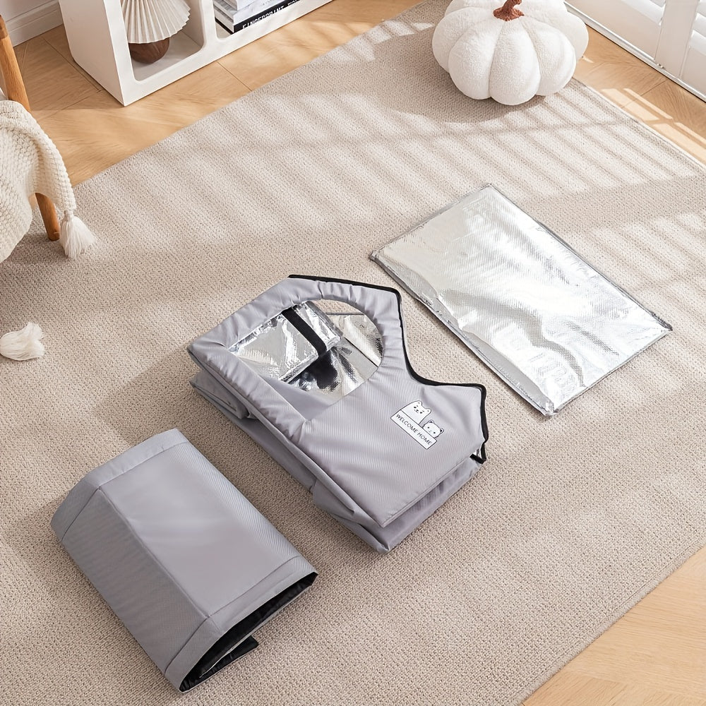 Кошачий дом для любой погоды с съемным ковриком и одеялом с отпечатком лапы для использования внутри и снаружи