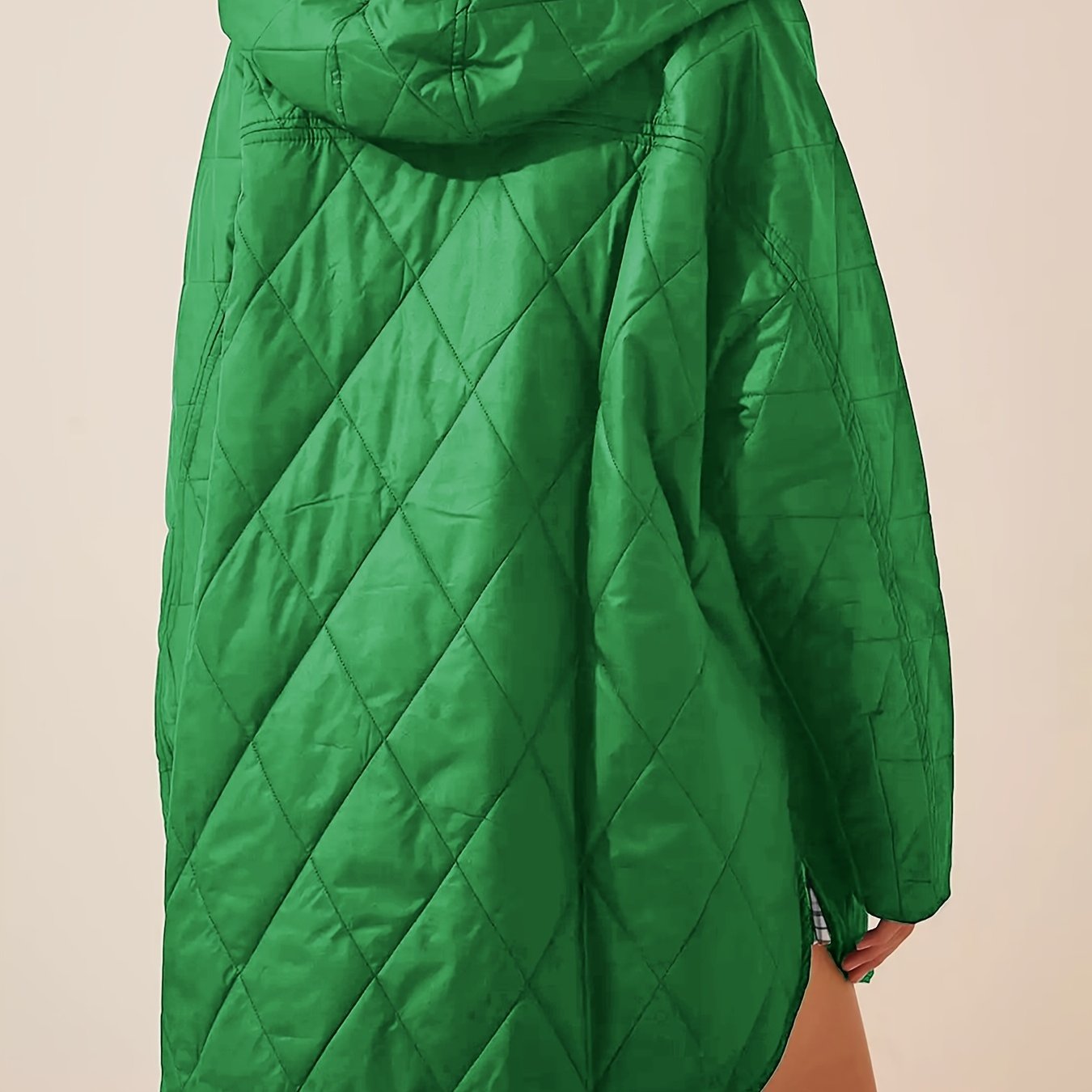 Chaqueta con capucha acolchada para mujer para otoño e invierno, abrigo largo de manga larga, ropa exterior casual