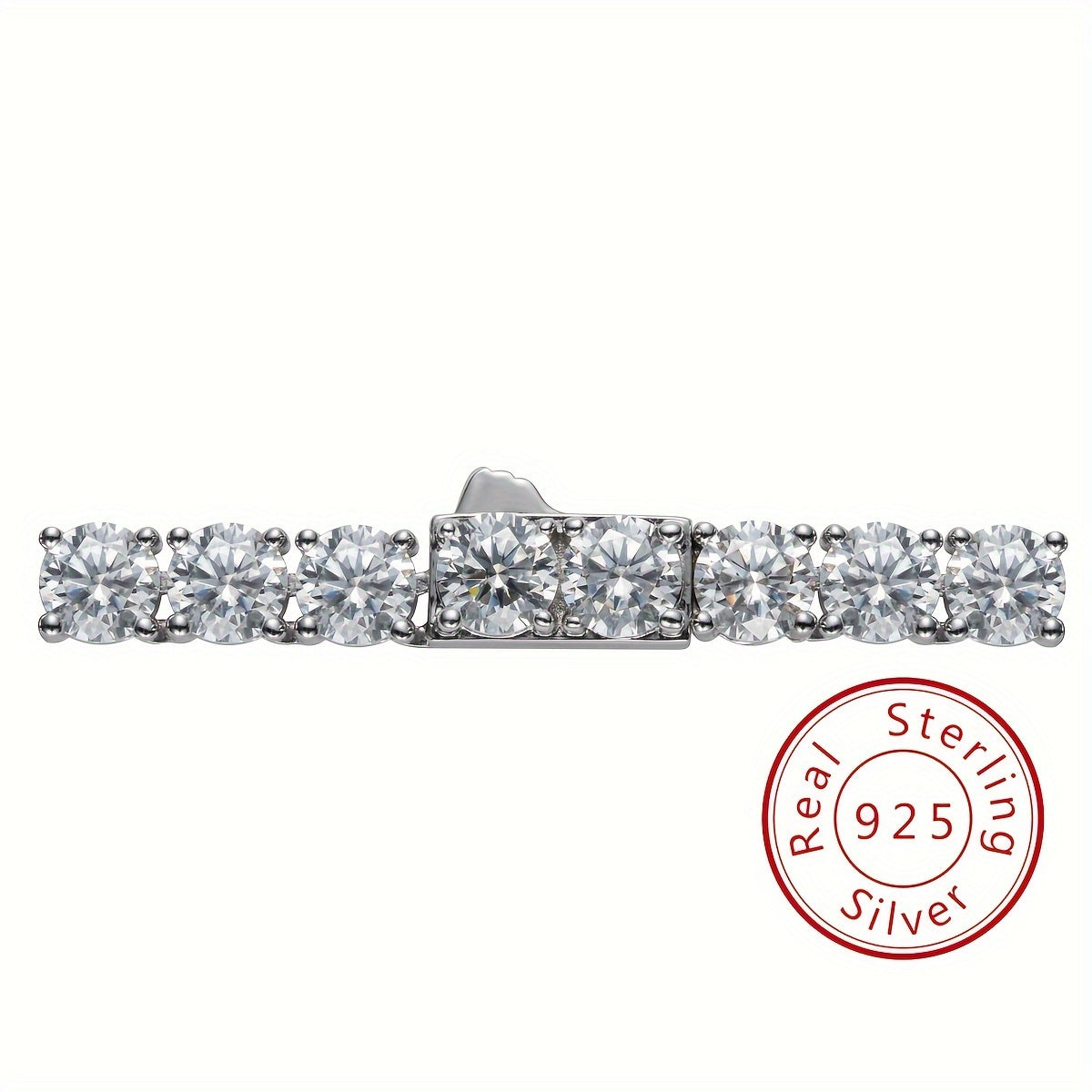 Sterling Silver Moissanite Tennis Necklace 6.5mm Mixed Row 18 20 22 Inches