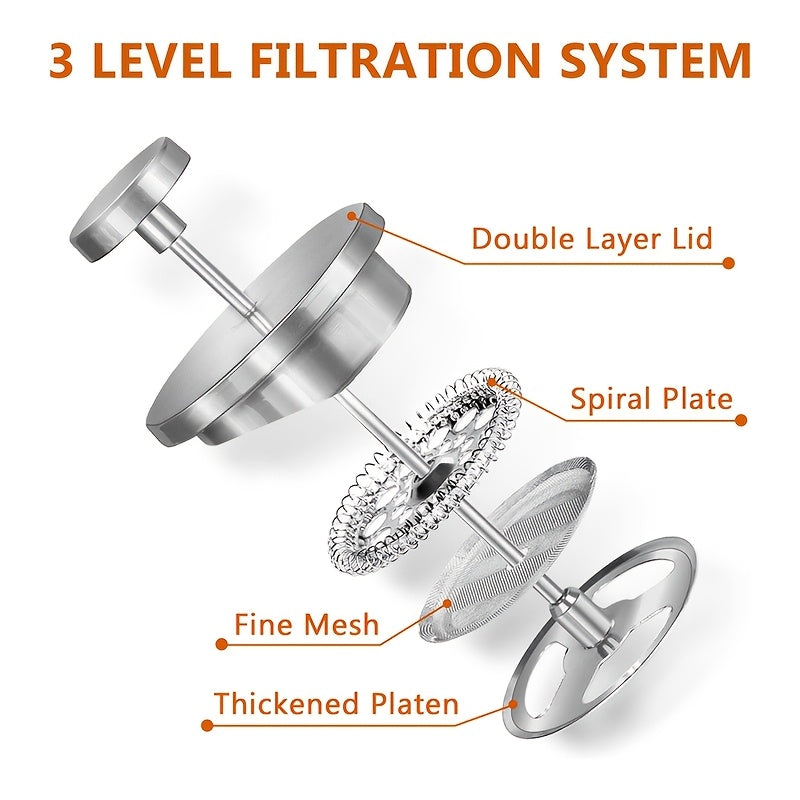 Cafetera de prensa francesa de acero inoxidable con doble pared y aislamiento de 33oz