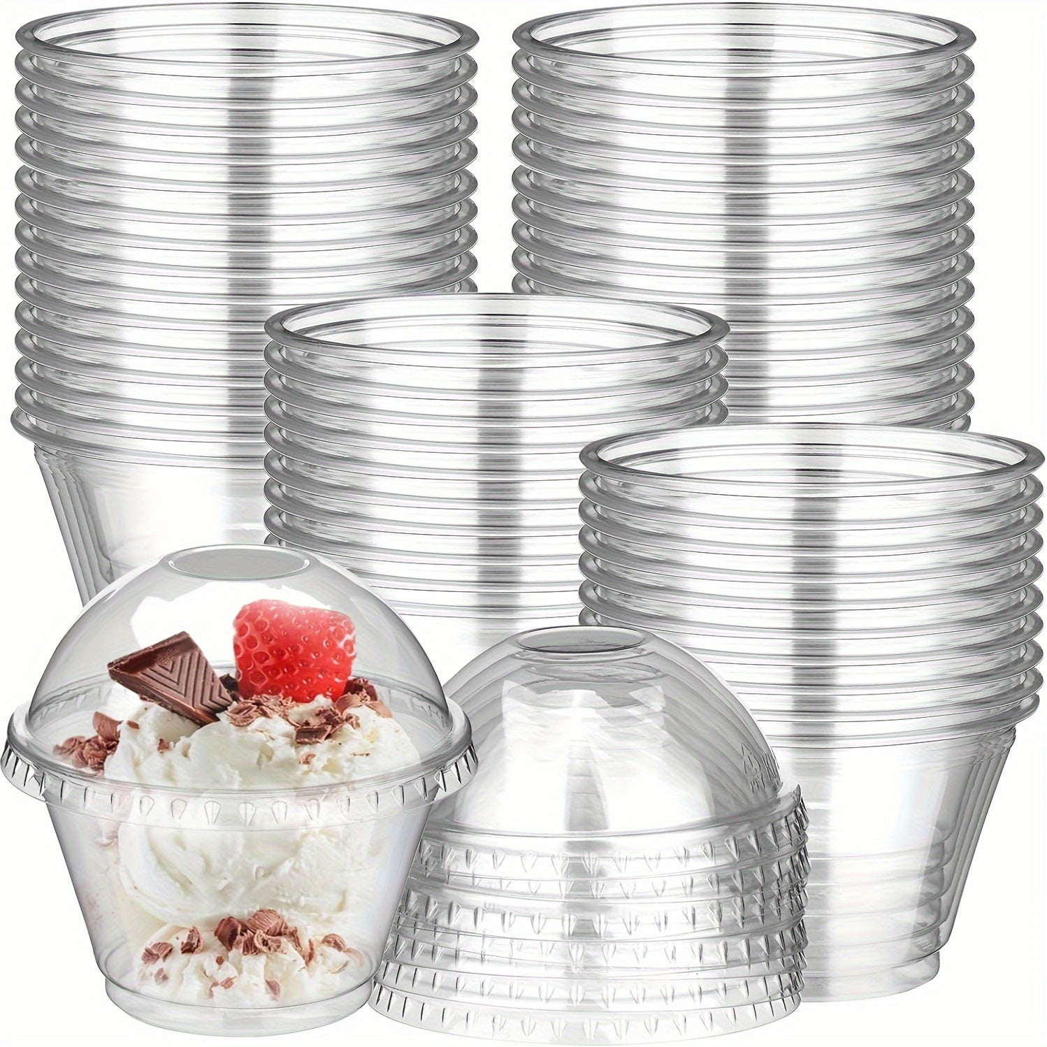 40 Count Clear Plastic Cups for Desserts Parfaits Ice Cream and Parties